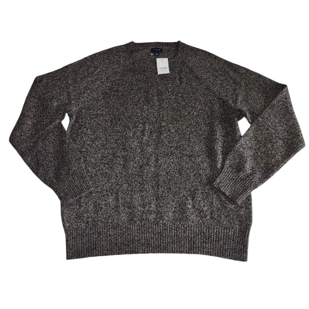 NWT J. Crew Factory Large Marled Lambswool Blend Crew Neck Sweater
